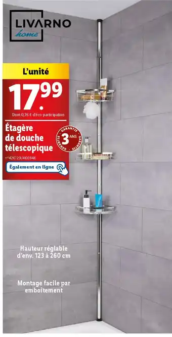 Lidl LIVARNO Étagère de douche télescopique offre