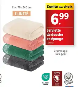 Lidl Serviette de douche en éponge offre