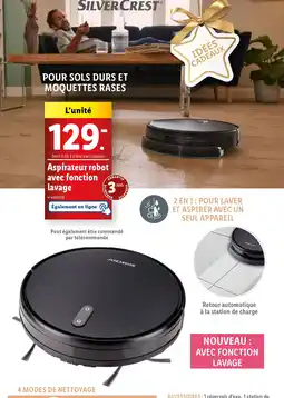 Lidl SILVERCREST Aspirateur robot avec fonction lavage offre