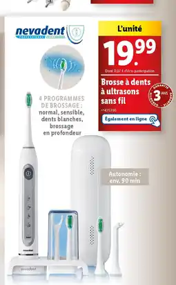 Lidl Brosse à dents à ultrasons sans fil offre