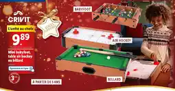 Lidl CRIVIT Mini babyfoot, table air hockey ou billard offre