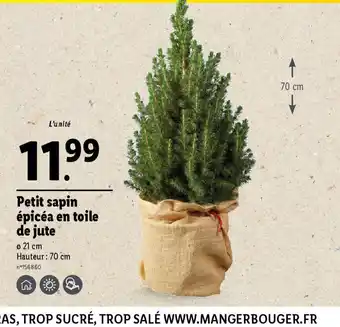 Lidl Petit sapin épicéa en toile de jute offre