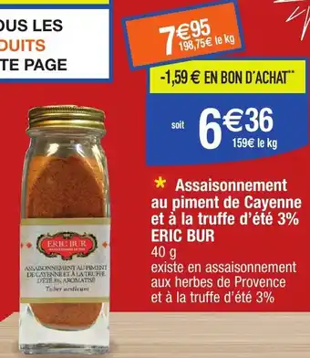 Migros ERIC BUR Assaisonnement au piment de Cayenne et à la truffe d'été 3% offre