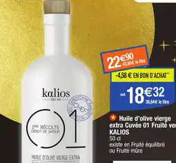 Migros KALIOS Huile d'olive vierge extra Cuvée 01 Fruité vert offre