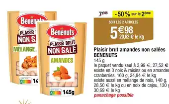 Migros BENENUTS Plaisir brut amandes non salées offre