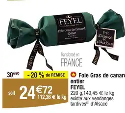 Migros FEYEL Foie Gras de canard entier offre