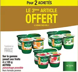 Migros ACTIVIA Sur la gamme yaourt aux fruits offre