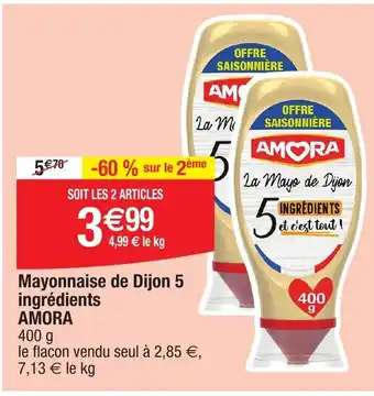 Migros AMORA Mayonnaise de Dijon 5 ingrédients offre