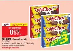 Migros DELICHOC chocolat au lait offre