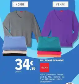 E.Leclerc TISSAIA Pull femme ou homme offre