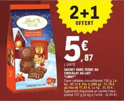 E.Leclerc "LINDT" Sachet ours teddy au chocolat au lait offre