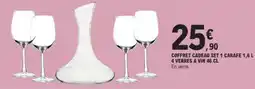 E.Leclerc Coffret cadeau set 1 carafe 1,6 l + 4 verres a vin offre