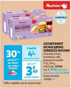 Auchan Auchan - assortiment de macacarons surgelés offre