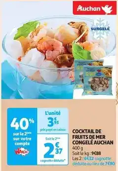 Auchan Auchan - cocktail de fruits de mer congelé offre