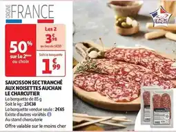 Auchan Auchan - saucisson sec tranché aux noisettes le charcutier offre