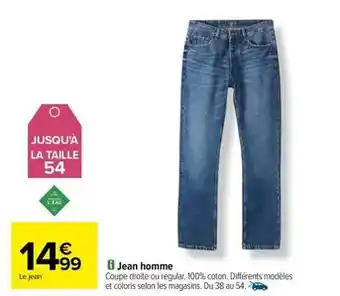 Carrefour Jean homme offre