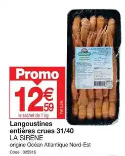 Promocash Promo - langoustines entières crues 31/40 offre