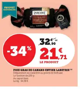 Hyper U LABEYRIE Foie gras de canard entier offre