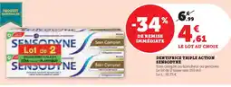 Hyper U SENSODYNE Dentifrice triple action offre