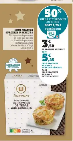 Hyper U U SAVEURS Mini gratins surgeles offre