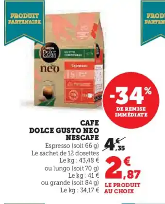 Hyper U Cafe dolce gusto neo nescafe offre