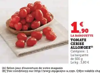 Hyper U Tomate cerise allongee offre