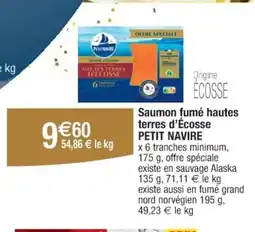 Cora PETIT NAVIRE Saumon fumé hautes terres d'Écosse offre