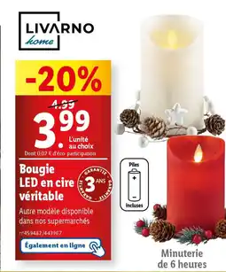 Lidl Bougie LED en cire 3 ANS véritable offre