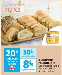 Auchan Mini pains prefou festif offre