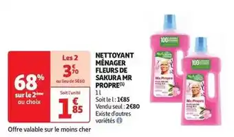 Auchan Mr propre - nettoyant ménager fleurs de sakura offre