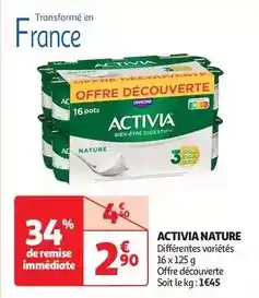 Auchan Danone - activia nature offre