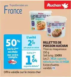 Auchan Supermarché Auchan - rillettes de poisson offre