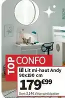 Conforama Lit mi-haut andy offre