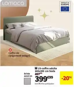 Conforama Lomoco - lit-coffre adulte 140x190 cm soda offre