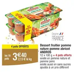 Cora ANDROS Dessert fruitier pomme nature pomme abricot offre