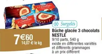 Cora NESTLE Bûche glacée 3 chocolats offre