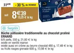 Cora ERHARD Bûche pâtissière traditionnelle au chocolat praliné offre