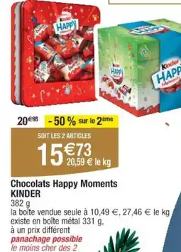 Cora KINDER Chocolats Happy Moments offre