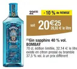 Cora BOMBAY Gin sapphire 40 % vol. offre