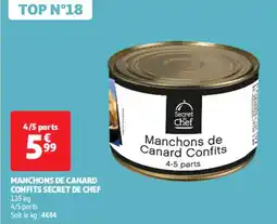 Auchan Supermarché CONFITS SECRET DE CHEF Manchons de canard offre