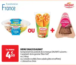 Auchan Supermarché DAUNAT Menu snack offre