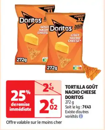 Auchan Supermarché DORITOS Tortilla goût nacho cheese offre