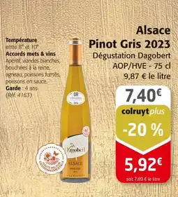 Colruyt Dégustation Dagobert Alsace Pinot Gris 2023 AOP/HVE offre