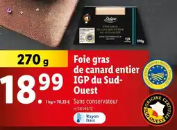 Lidl DELUXE Foie gras de canard entier offre