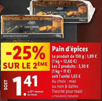 Lidl DELUXE Pain d'épices offre