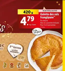 Lidl Galette des rois frangipane offre