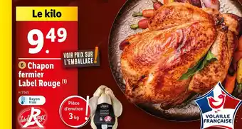 Lidl Label Rouge Chapon fermier Label Rouge offre