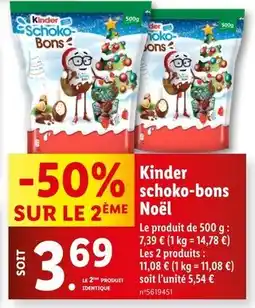 Lidl Kinder Schoko-bons Noël offre