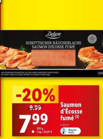 Lidl DELUXE Saumon d'Écosse fumé offre