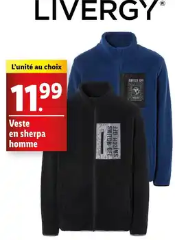 Lidl LIVERGY Veste en sherpa homme offre